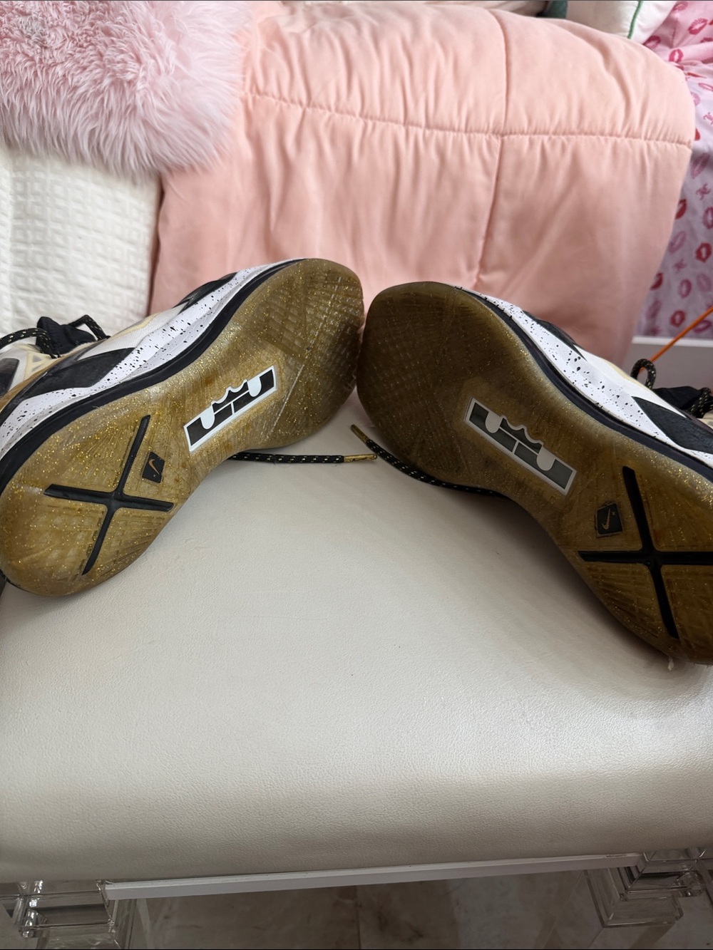 Original King James men White, Black and Gold Basketball Sneakers - Picture 11 of 12
